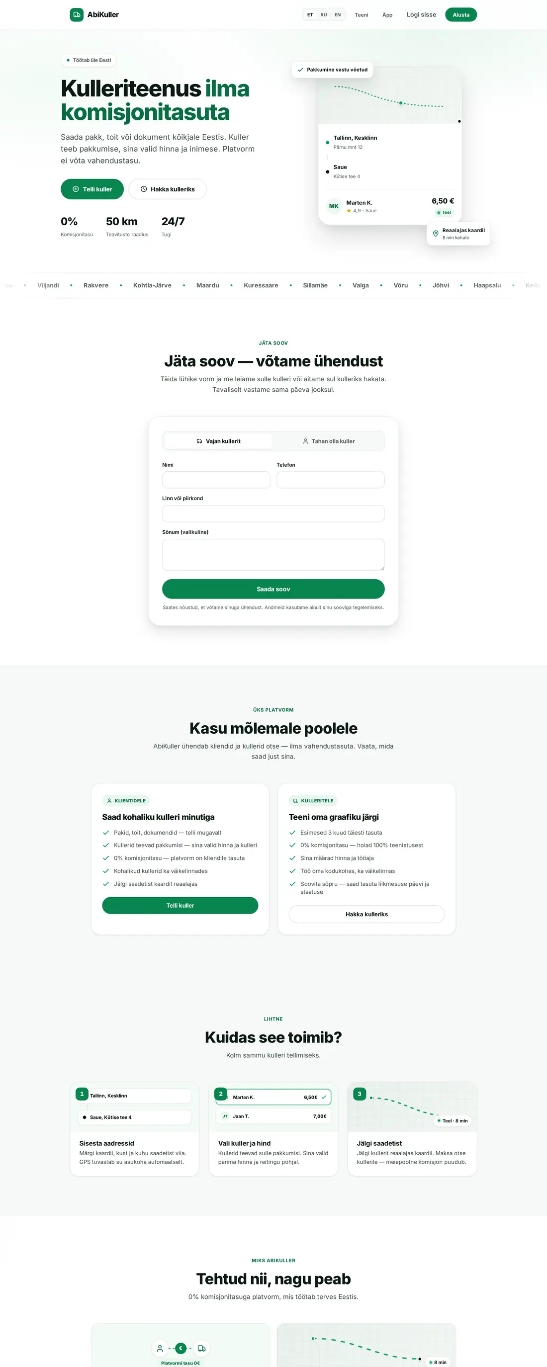 abikuller.ee — Courier marketplace