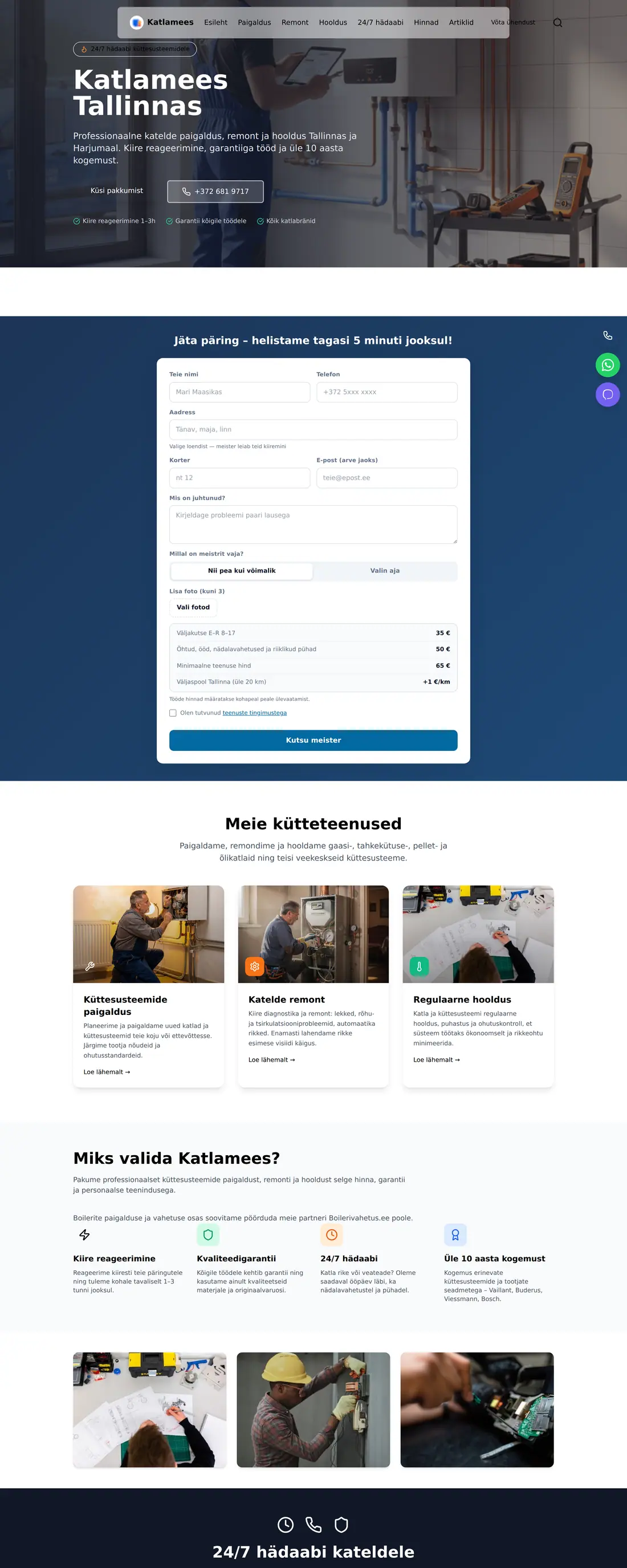 katlamees.ee — Boiler service (B2C)